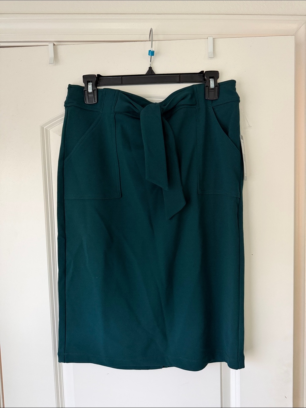 Soho Teal Pencil Skirt with Front Tie